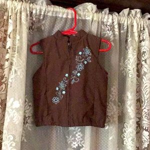 Carter’s brown and teal vest 2t Girls